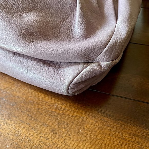 Elliott Lucca Purple Grained Leather Hobo Bag - Picture 4 of 12